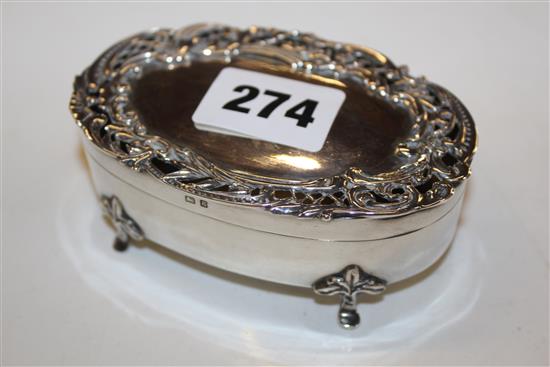 Edwardian silver trinket box